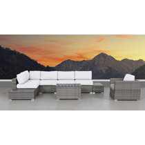 Lutie 9 Piece Rattan Sectional Seating Group Joss Main